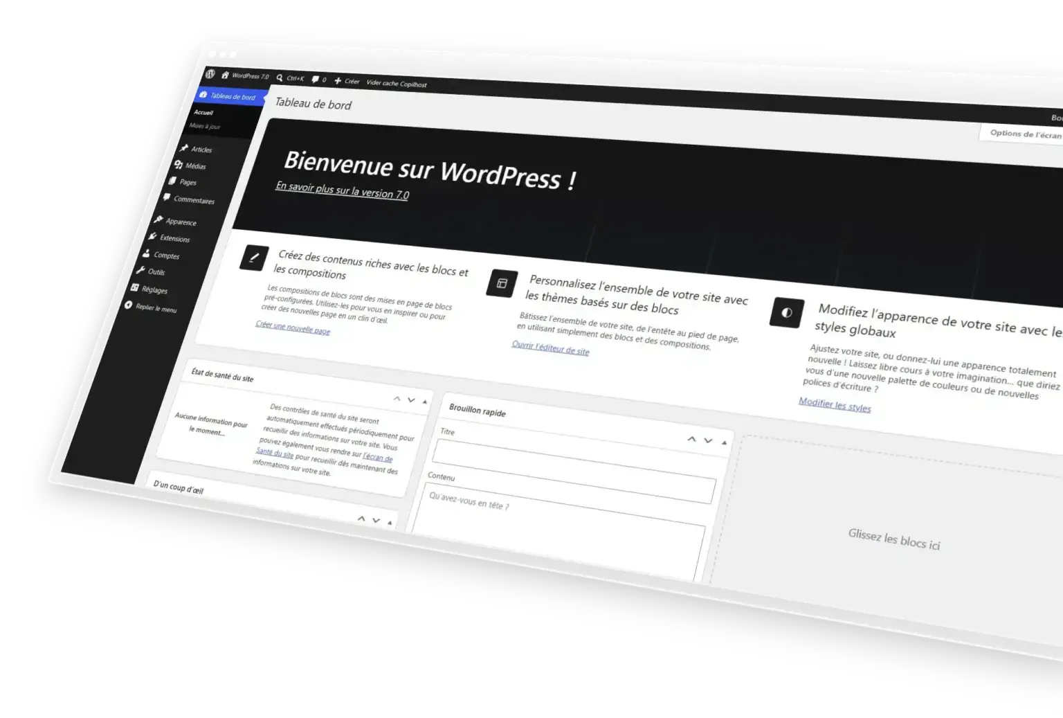 création de site wordpress