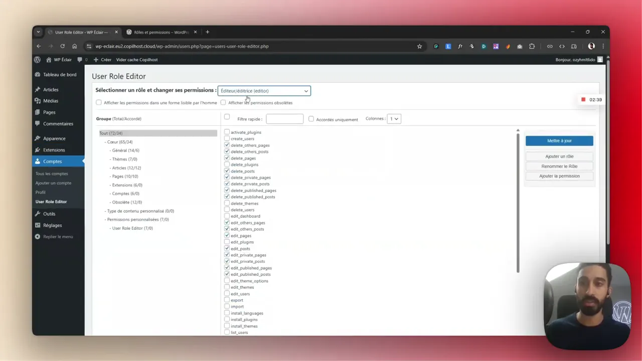Comment fonctionnent les rôles dans WordPress ? Interface de l